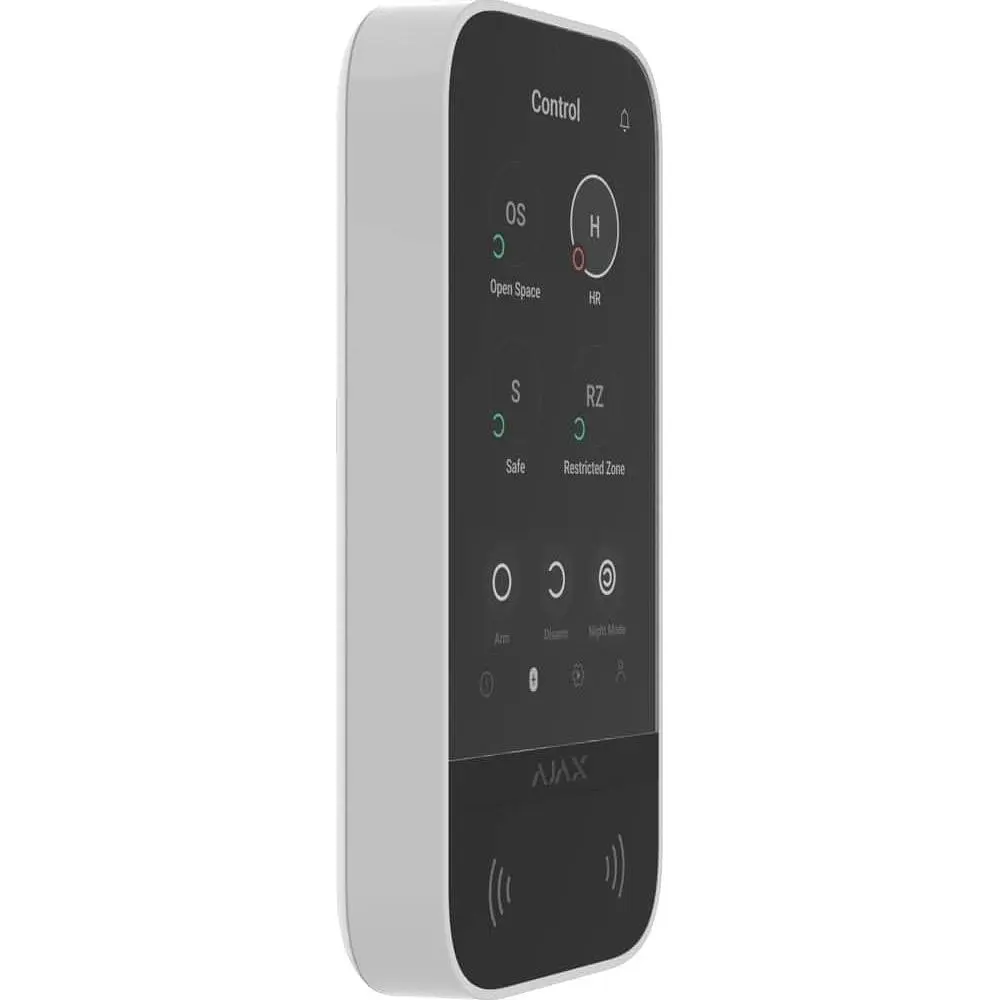 Панель керування охоронною системою Ajax KeyPad TouchScreen White (000034514) [162949] - фото 4
