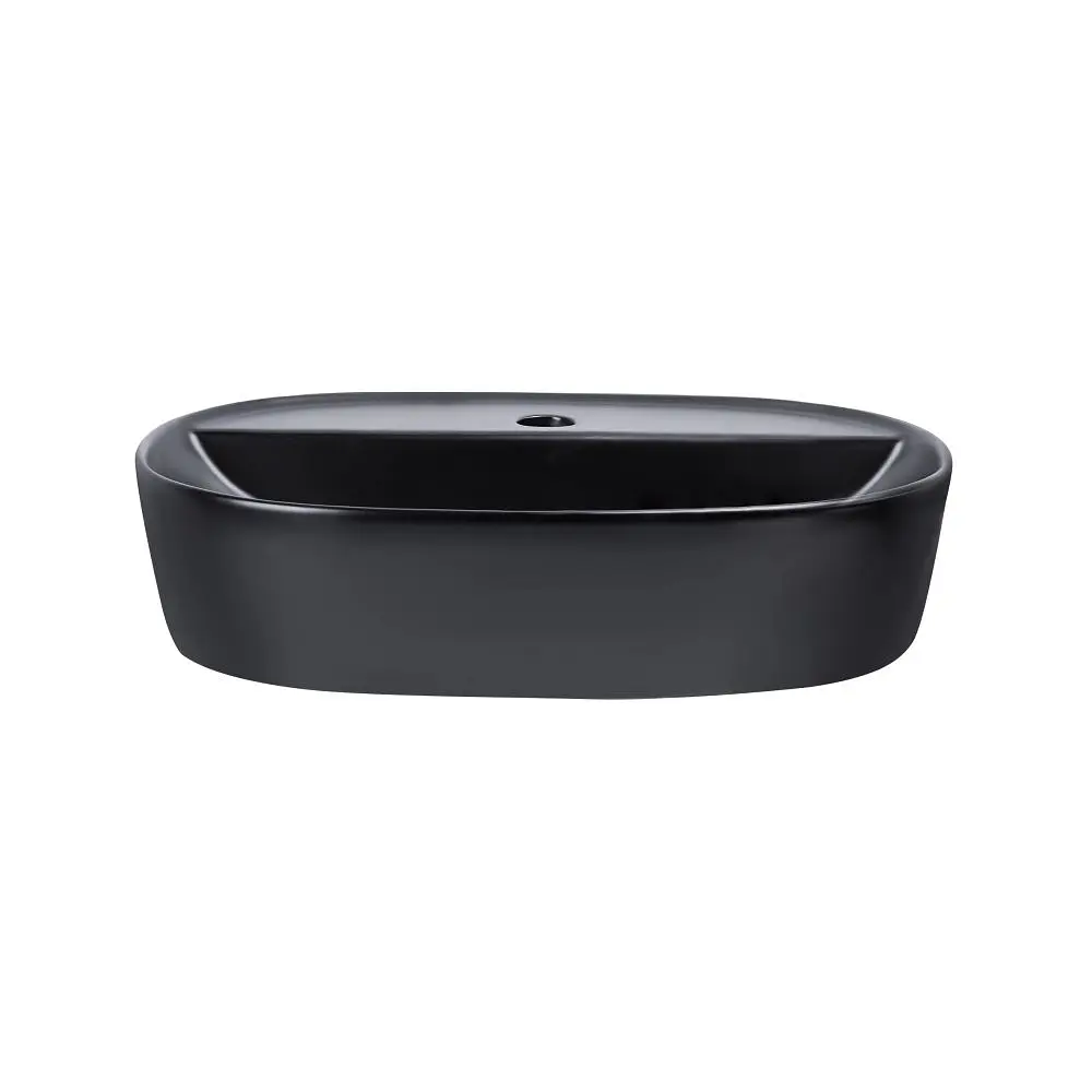 Умивальник Qtap Scorpio накладний овальний 505x385x120 мм Black matt + донний клапан PU03, Чорний матовий - фото 3