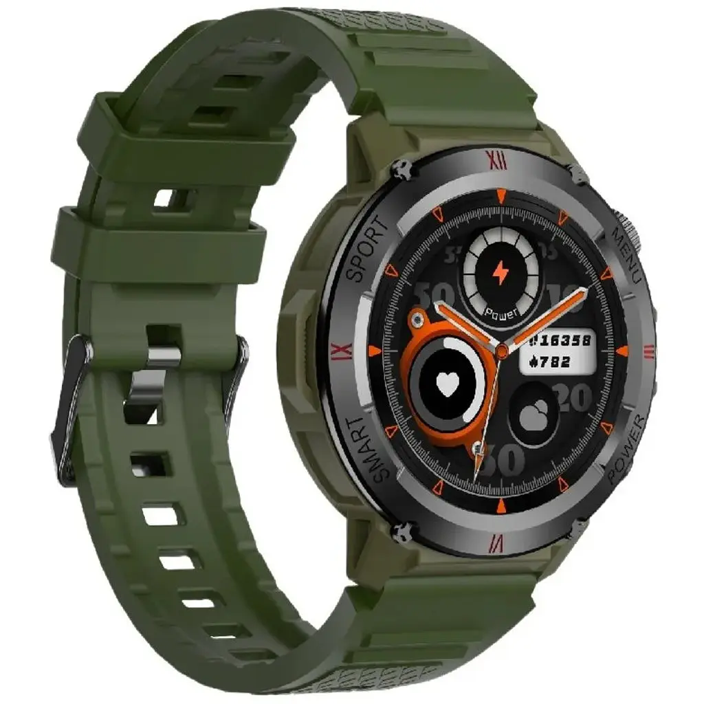 Смарт-часы W&O IWO X22 IP68 Army Green - фото 4