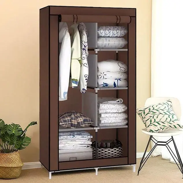 Тканинна шафа для речей Storage Wardrobe 88105 складаний гардероб 2 секції, 105 х 45 х 170 см - фото 6
