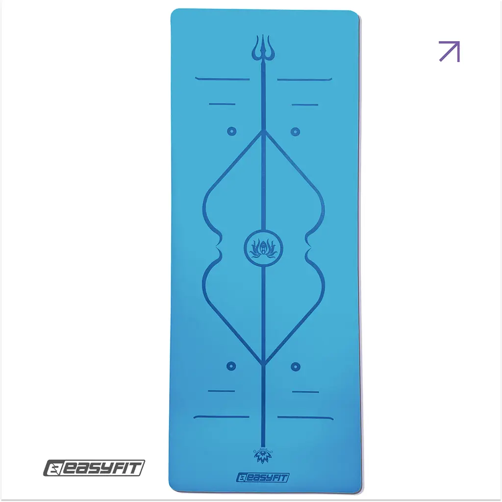 Коврик для йоги профессиональный EasyFit Pro каучук 5 мм Голубой - фото 2