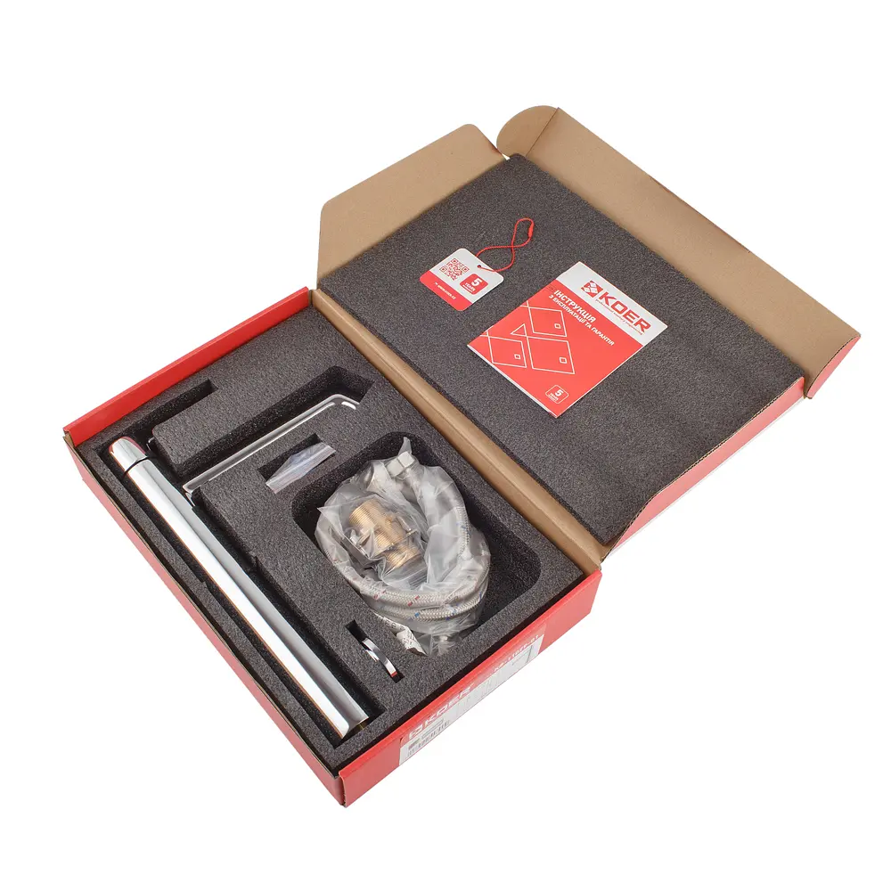 Смеситель для умывальника высокий Koer KB-11029-01 хром KR5479 Хром - фото 4