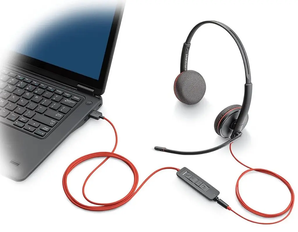 Компьютерная гарнитура Poly стерео On-ear Blackwire 3225 USB-A USB-C 3.5 мм однонаправленный черный (8X229AA) - фото 2