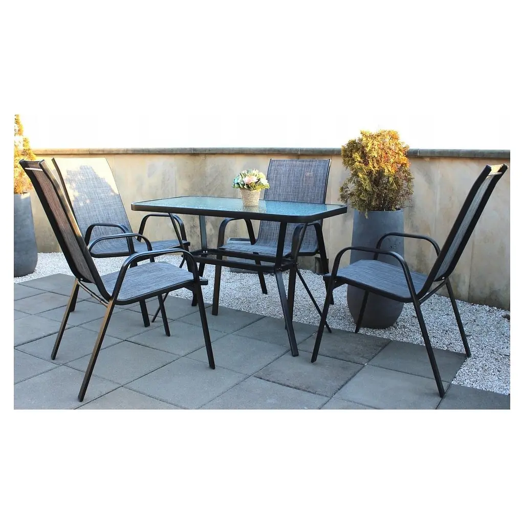 Стол садовый Garden Line Fenix black 110 x 60 x 70 см - фото 3