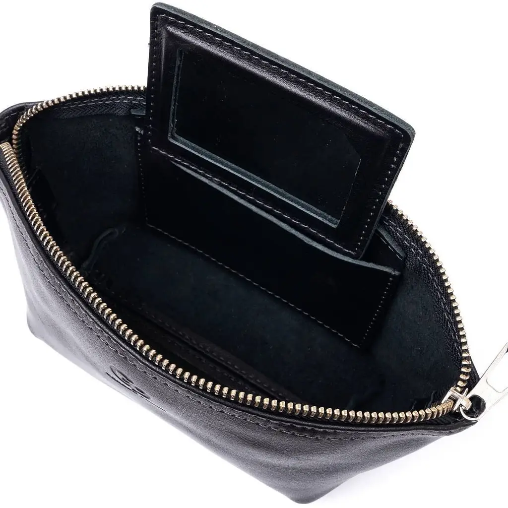 Жіноча косметичка зі шкіри Amelin Grande Pelle 11302 чорна - фото 5