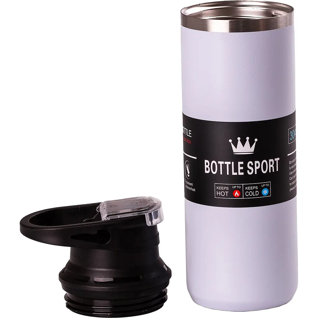 Термос Bottle Sport 550 мл из нержавеющей стали c ручкой, сиреневый Happy Life HPGM5010V - фото 2