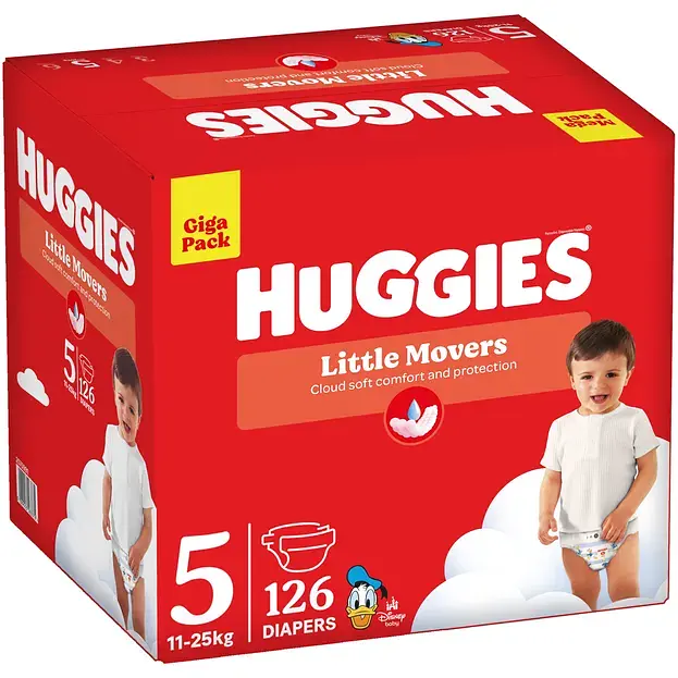 Набір підгузки Huggies Little Movers GIGA 5 (11-25 кг) 126 шт - фото 2