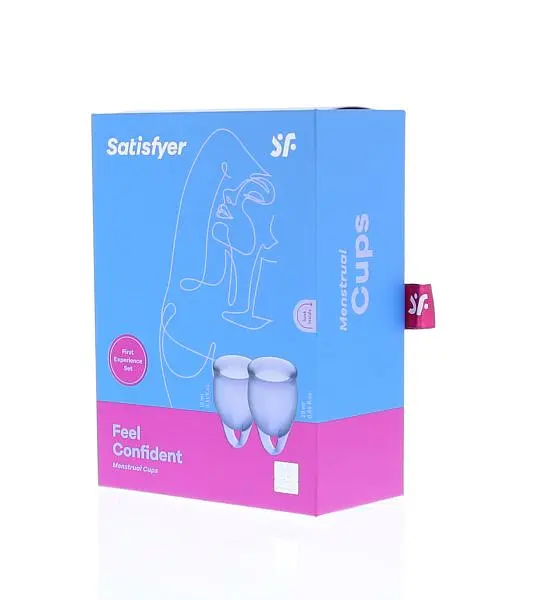Satisfyer Feel Confident-набір менструальних чаш, 15 мл і 20 мл (Фіолетовий) - фото 4