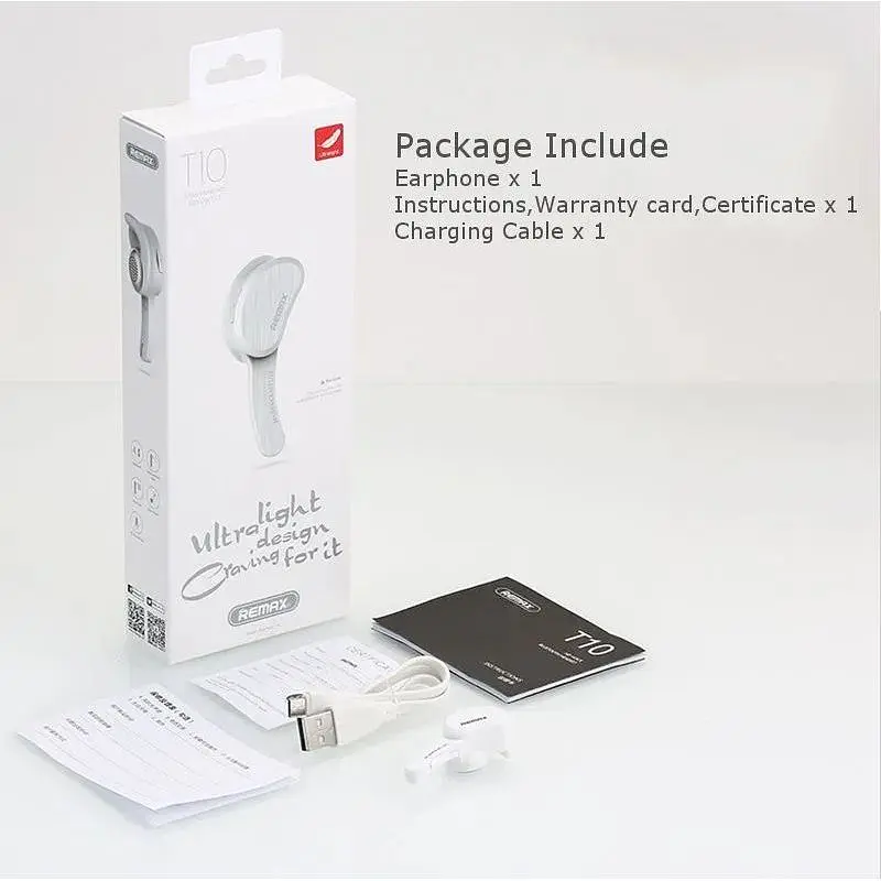 Bluetooth-Гарнитура Remax RB-T10 с шумоподавлением белая - фото 4