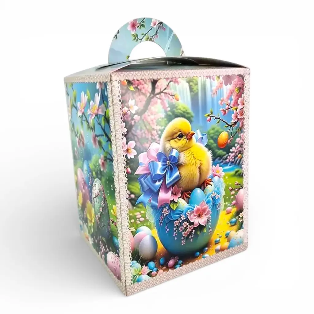 Подарункова коробка для великодньої паски з віконцем 400 грам 14x14x18.7 см - фото 2