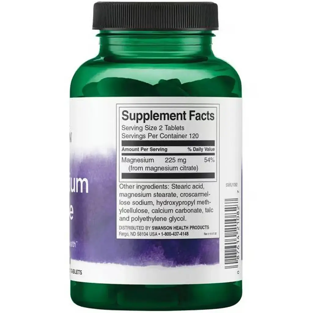 Мінеральна добавка Swanson Magnesium Citrate Super Strength 240 таблеток - фото 2