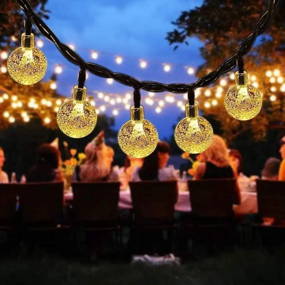 Светодиодная гирлянда SunLamp Solar Хрустальные шары на солнечной батарее 50 LED 7 м 8 режимов - фото 2