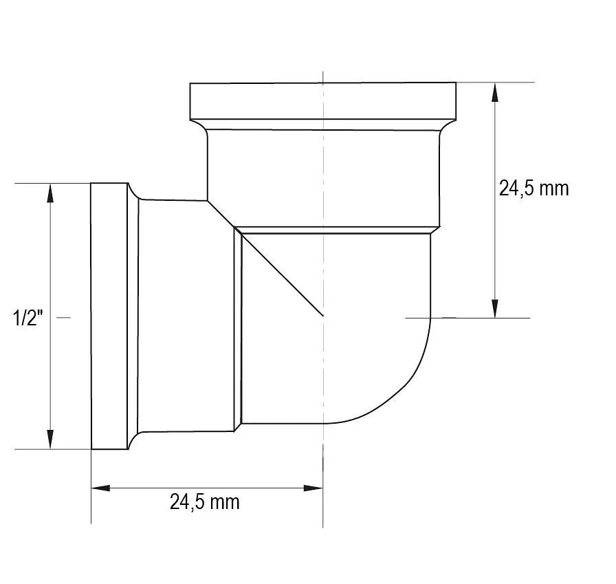 Кутник Koer Kf.L06F.Wn - 1/2'' ВВ (Без нікелю) KR3027 - фото 3