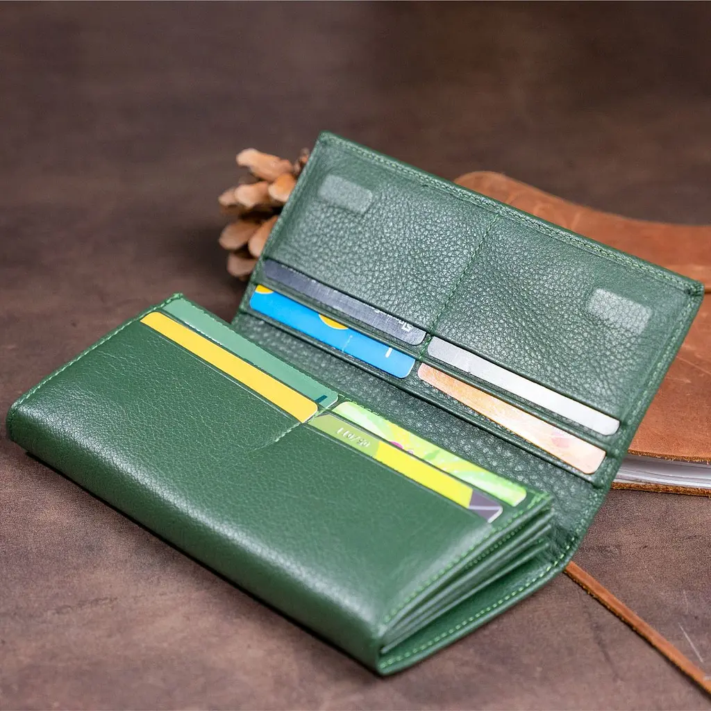 Гаманець на магнітах із клапаном жіночий ST Leather 19240 зелений - фото 9