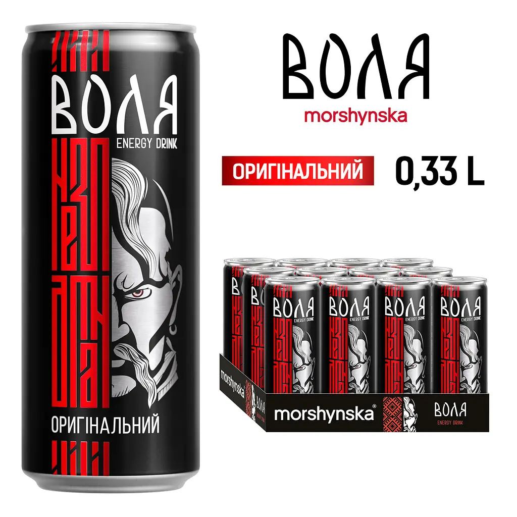 Упаковка энергетического напитка Моршинская Воля среднегазированный 3.96 л (0.33 л x 12 шт.) - фото 5