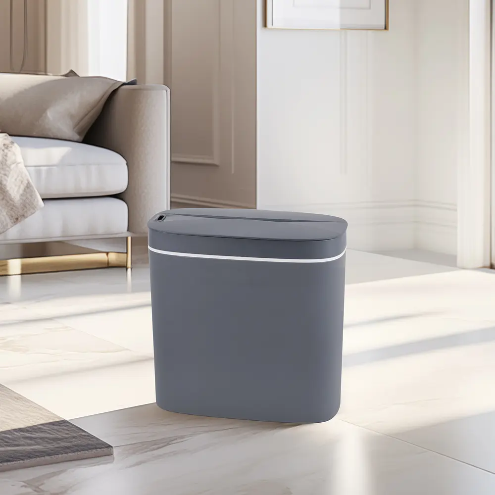 Відро для сміття сенсорне овальне Mixxus Flat-TC0109 9 л graphite MI7075, Графит - фото 9