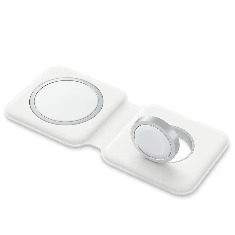 БЗП Wireless Charger with Magsafe 2in1 for Apple (AAA) (box) White - фото 3