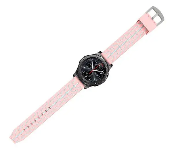 Силиконовый ремешок Primo Splint для часов Samsung Gear S3 Classic SM-R770/Frontier RM-760 Pink Grey - фото 3