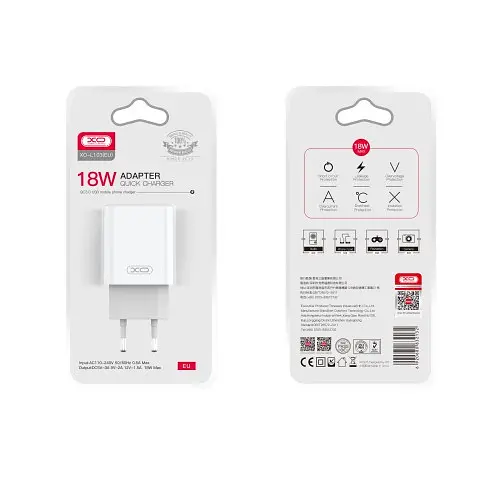 Сітчастий зарядний пристрій XO L103 (EU) QC3.0 18W Charger Білий - фото 4
