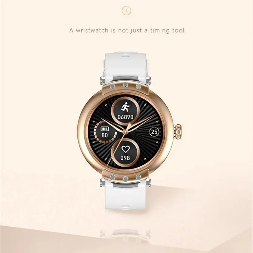 Смарт-годинник Funost FR98 LCD 1,09"  Золото, ремінь бежевий+рожевий - фото 2