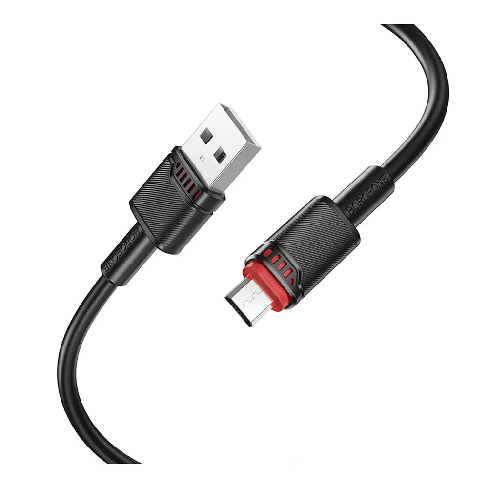 Кабель синхронізації Borofone BX110 Premium 2.4A USB to MicroUSB 1м Black (37240_3611056) - фото 4