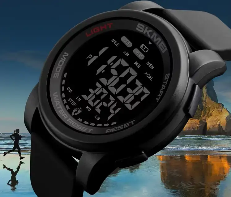 Чоловічий спортивний годинник Skmei 1469 Fitness (Чорний з чорним) - фото 2