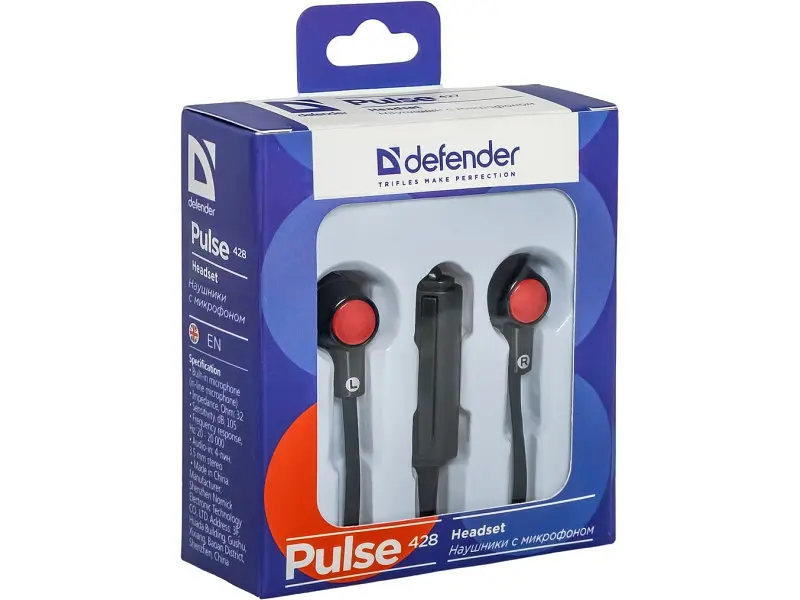 Навушники з мікрофоном Defender Pulse 428 Black/Red (63428) - фото 2