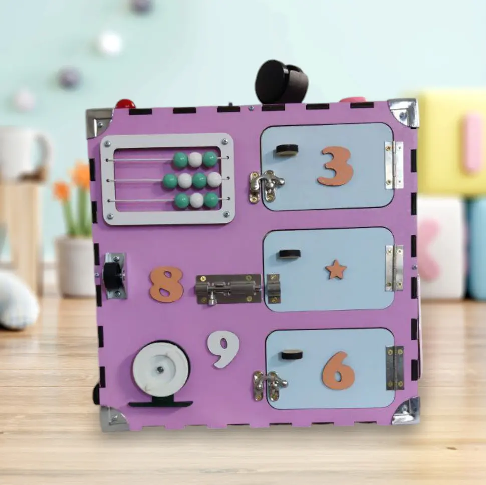 Развивающая игрушка Бизикуб Temple Group TG200132 30х30х30 см Розовый - фото 6