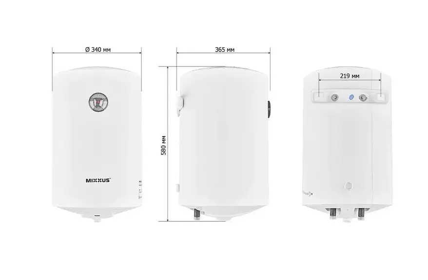 Водонагрівач Mixxus EWH-07030 ROUND WET 30 л, 1.5 кВт, мокрий ТЕН, вертикальний, циліндричний, білий (WH0600) - фото 5