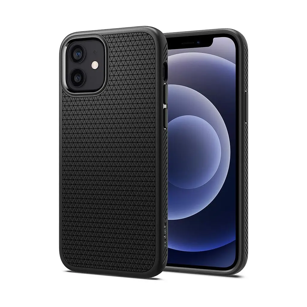 Чехол Spigen Liquid Air для iPhone 12 Pro/12 Matte Black (ACS01701) + защитное стекло - фото 2