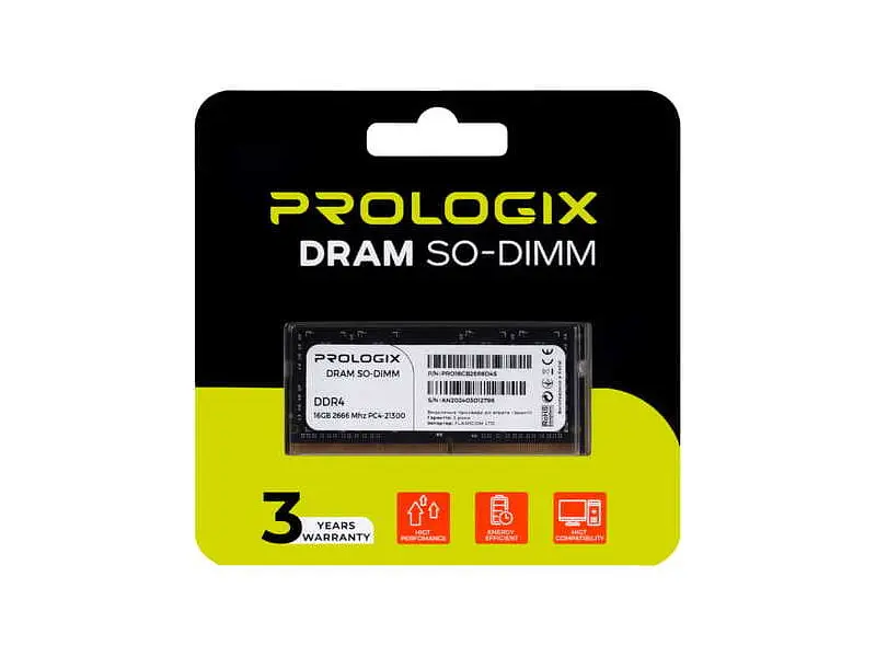 Модуль пам'яті PrologiX 16 GB SO-DIMM DDR4 2666 MHz (PRO16GB2666D4S) - фото 3