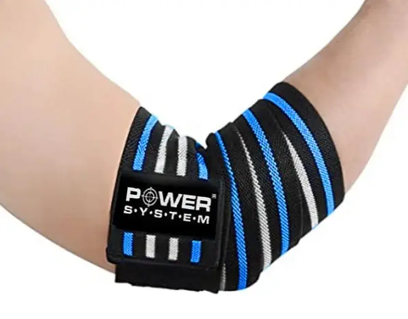 Бинти на лікоть Power System PS-3600 Elbow Wraps Blue/Black (пара) (PS-3600_Blue-Black) - фото 3