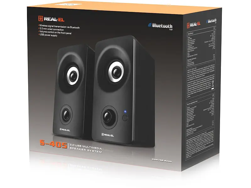 Колонки для комп'ютера REAL-EL S-405 Black (EL121100016) - фото 8