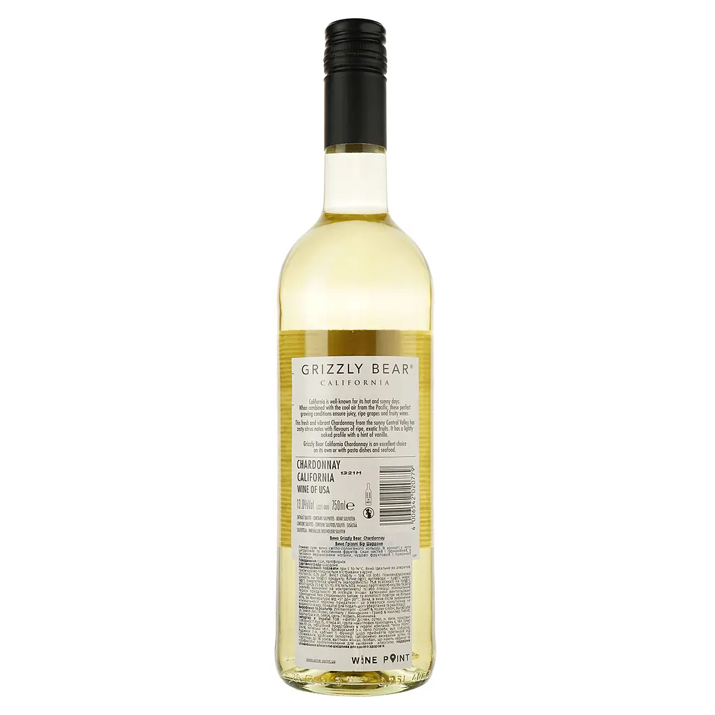 Вино Grizzly Bear Chardonnay, біле, сухе, 0,75 л - фото 2