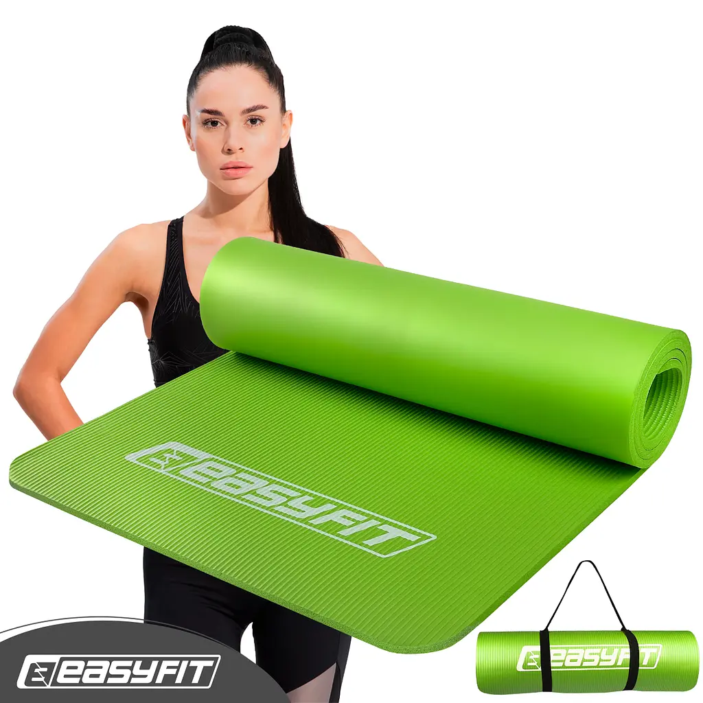 Коврик для фитнеса и йоги EasyFit NBR 10 мм Зеленый - фото 2