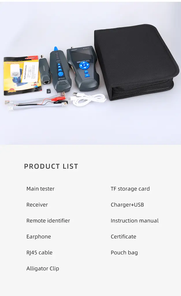 Багатофункціональний кабельний тестер Noyafa NF-8601S рефлектометр функція PoE Ping для RJ45, RJ11, BNC (18671) - фото 10