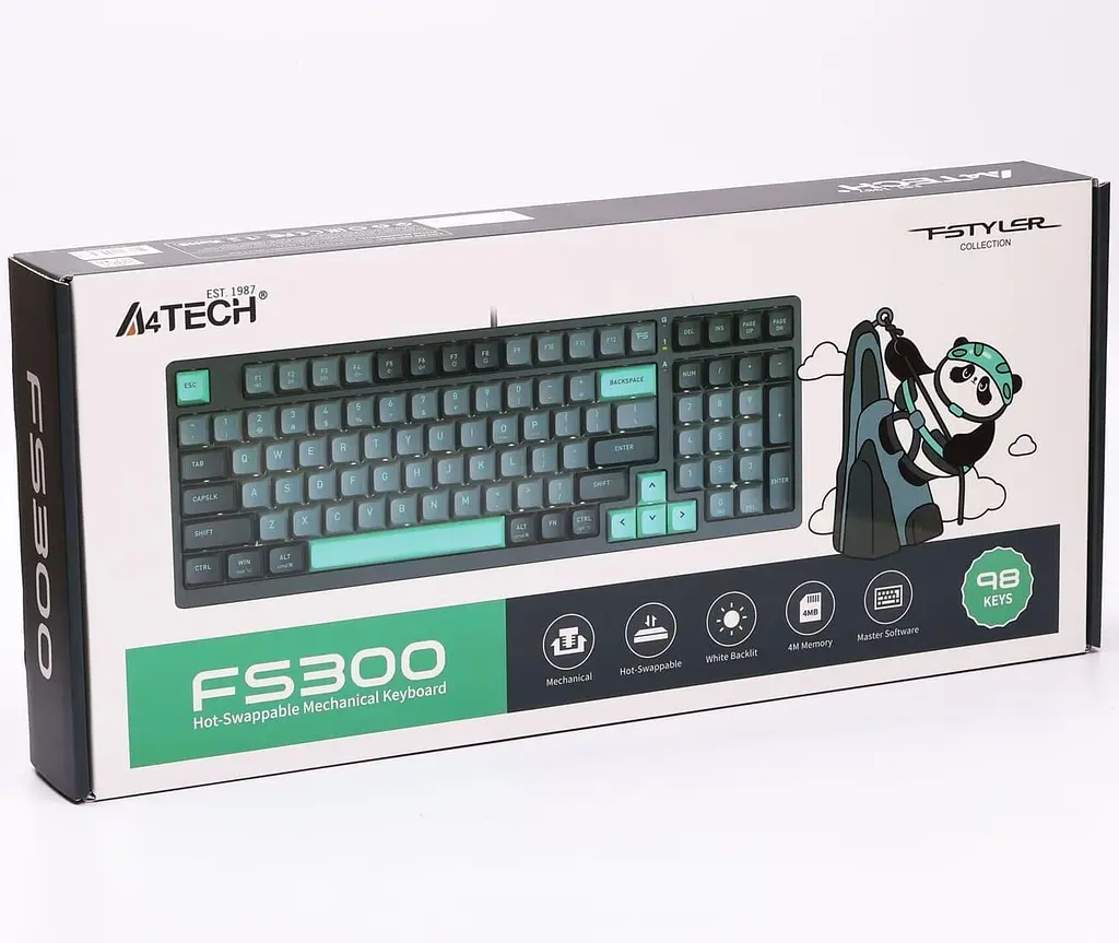 Клавіатура A4Tech Fstyler FS300 USB Panda Rock Climbing (FS300 (Panda Rock Climbing)) - фото 11