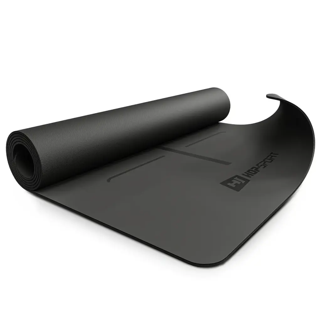 Йога-мат Hop-Sport PU 0,5см 183 x 68см HS-P005GM чорний - фото 4