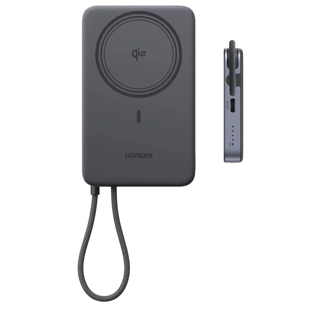 Батарея універсальна Ugreen 10000mAh 30W 1xUSB-C + 15W Magnetic Wireless + cable USB-C black (75982B) - фото 7