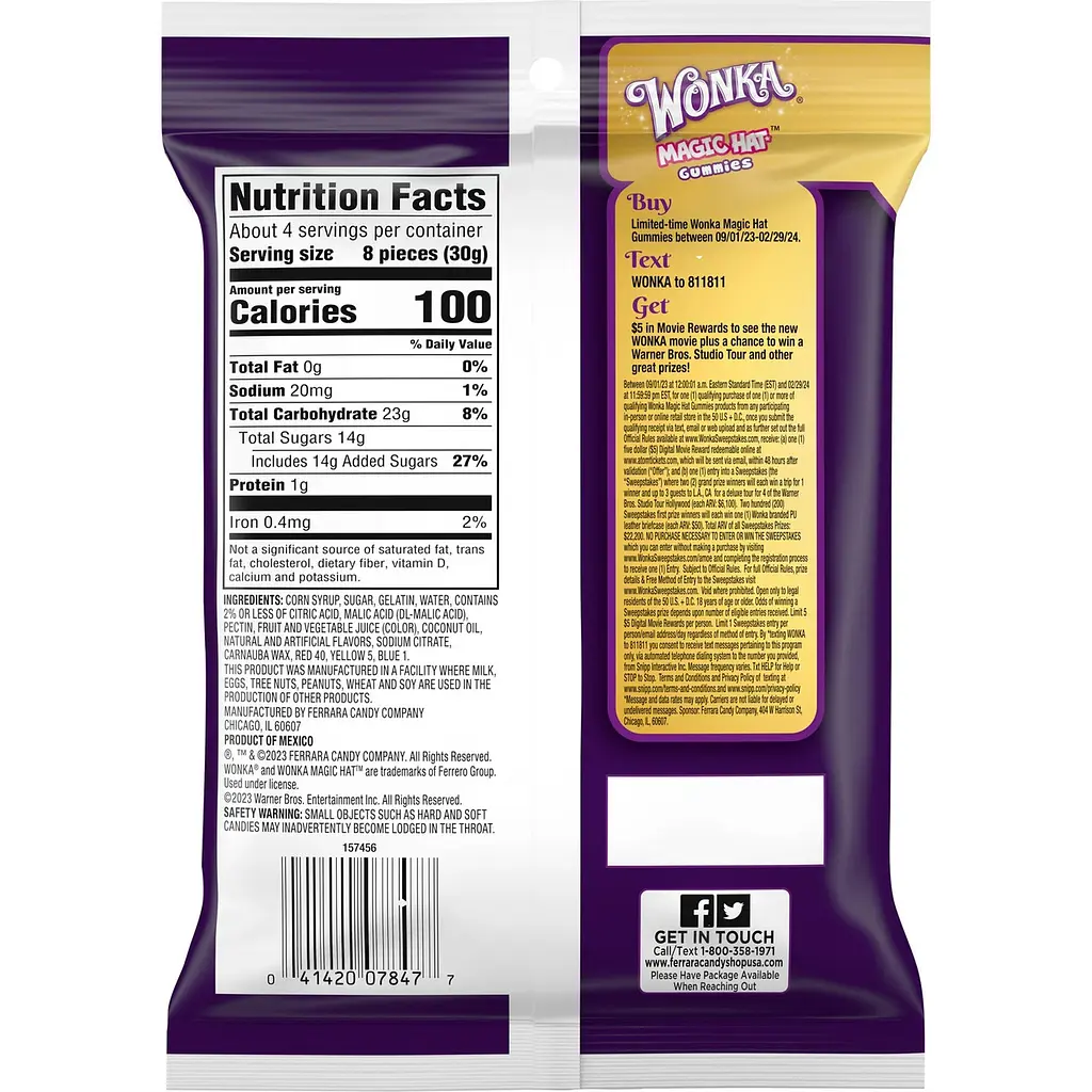 Желейні цукерки Wonka Magic Hat Fruit Flavored Gummy Candy 113g - фото 3