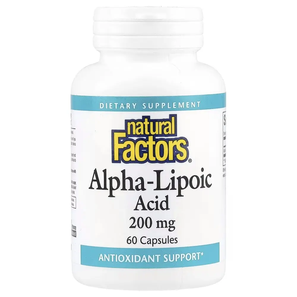 Альфа-ліпоєва кислота Natural Factors Alpha-Lipoic Acid 200 mg, 60 капсул для антиоксидантного захисту