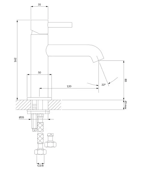 Смеситель для раковины Omnires Y graphite (Y1210NGR) - фото 4
