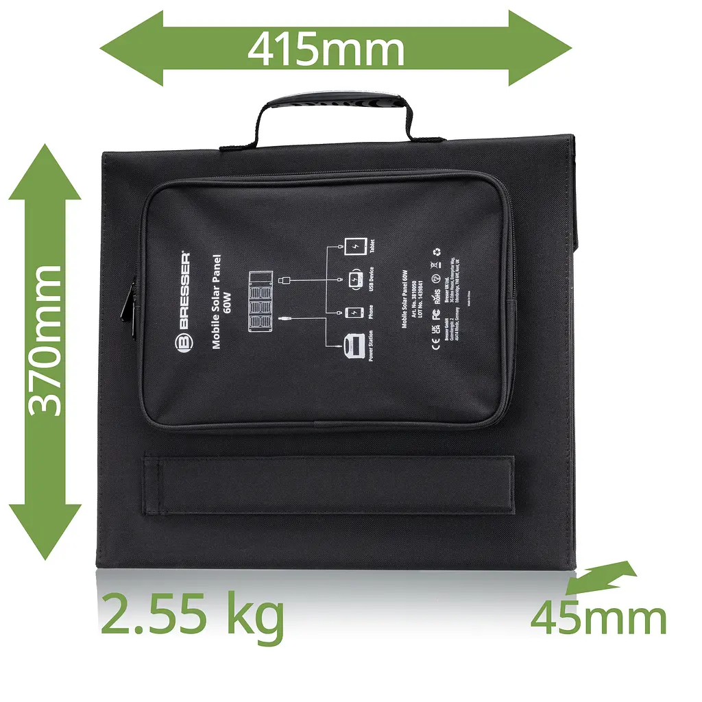 Портативний зарядний пристрій сонячна панель Bresser Mobile Solar Charger 60 Watt USB DC (3810050) - фото 9
