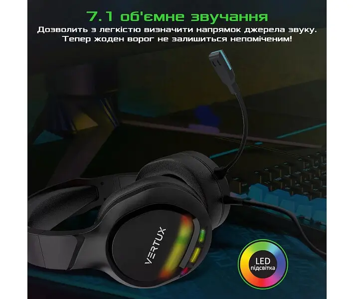 Навушники Vertux Tokyo 7.1 Mini Jack 3.5мм Black (tokyo.black) - фото 4