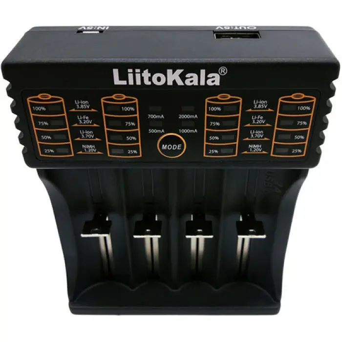 Зарядний пристрій LiitoKala Lii-402 на 4 акумулятори AA, AAA, Li-Ion, LiFePO4 з Power Bank - фото 5