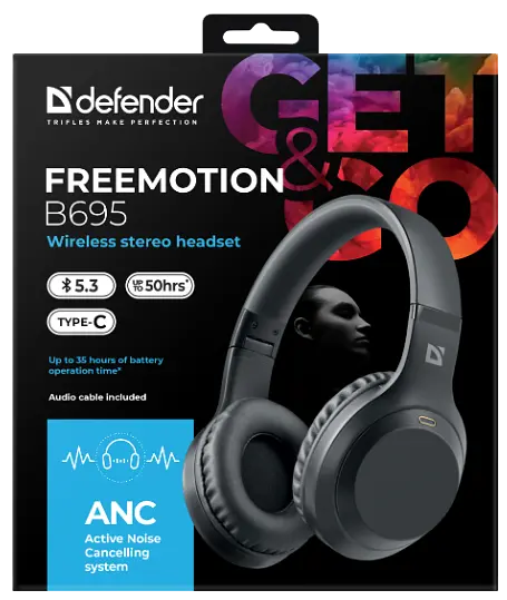 Гарнітура Defender FreeMotion B695 Bluetooth ANC Black (63695) - фото 10