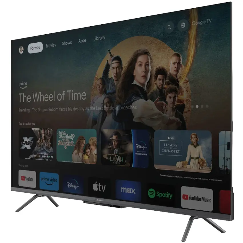 Телевізор TV 55 AIWA 55GO70804UHD 4K UHD/DLED/T2/ Google TV/2 x 10W/Dolby Digital/HDMI/Wi-Fi/VESA 200x200/Blac - фото 2