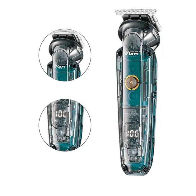 Триммер аккумуляторный VGR V-949 для бороды и носа IPX6 LCD (5 насадок) - фото 4