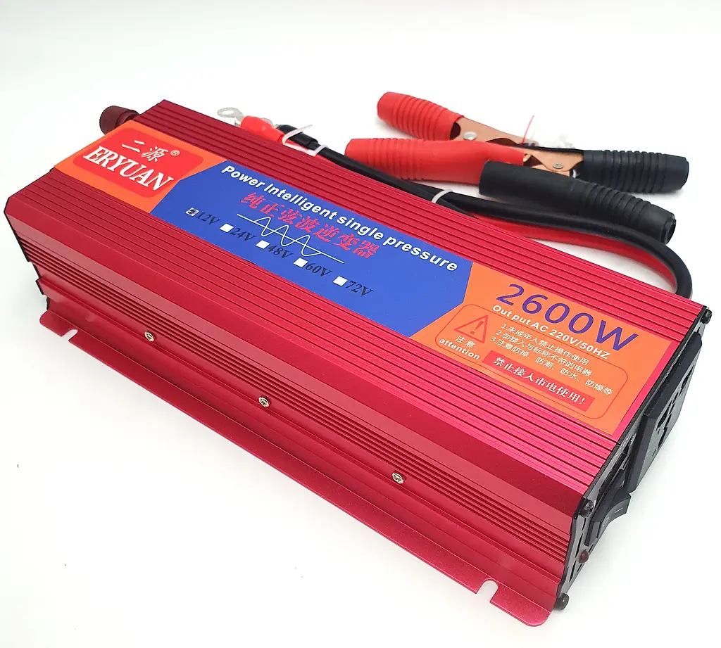 Автоінвертор 12 V-220 V перетворювач напруги з чистою синусоїдою для котла, насоса та холодильника 2600 W Eryuan 12 V-220 V 2600 Вт - фото 4