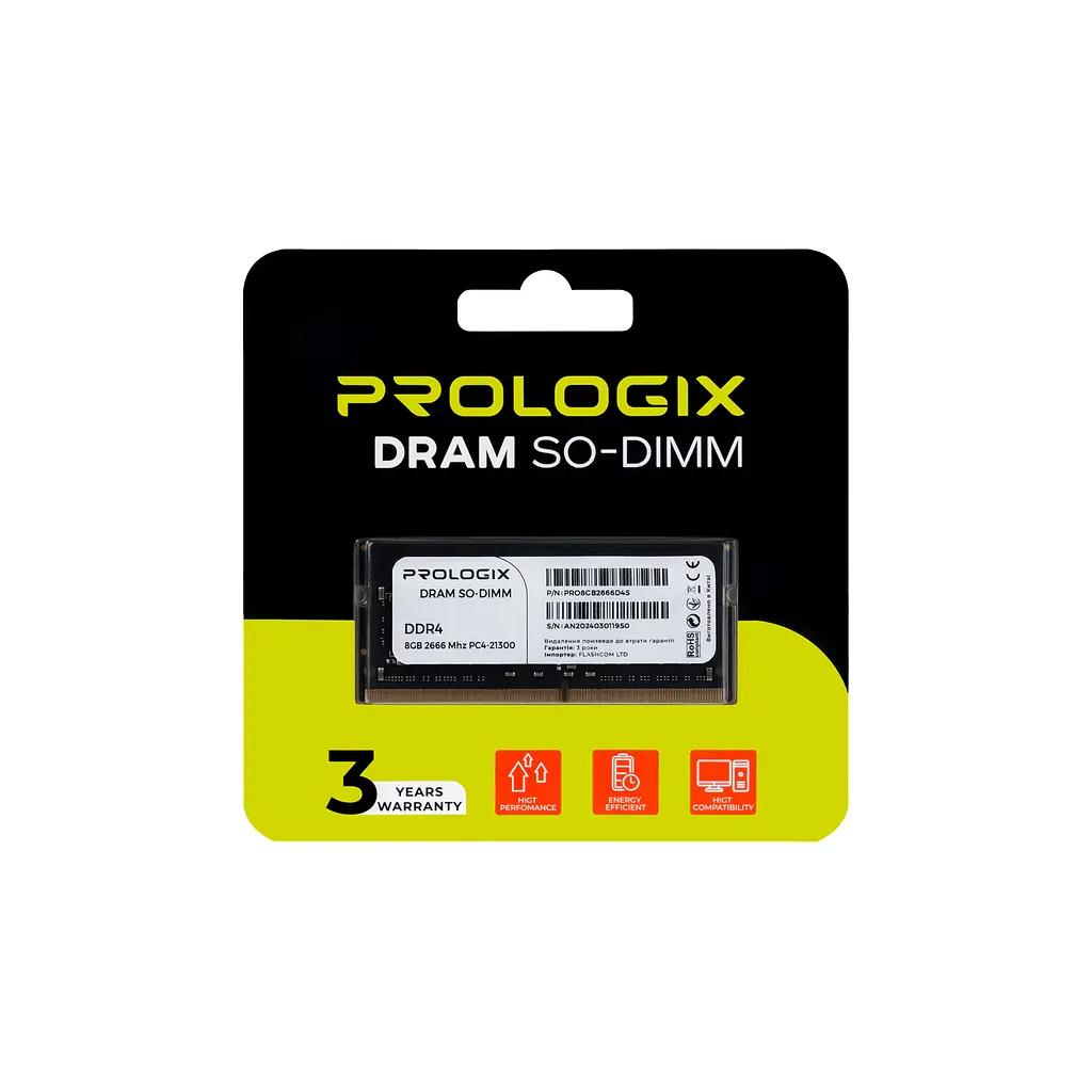 Модуль памяти SO-DIMM 8 ГБ/2666 DDR4 Prologix (PRO8GB2666D4S) - фото 4